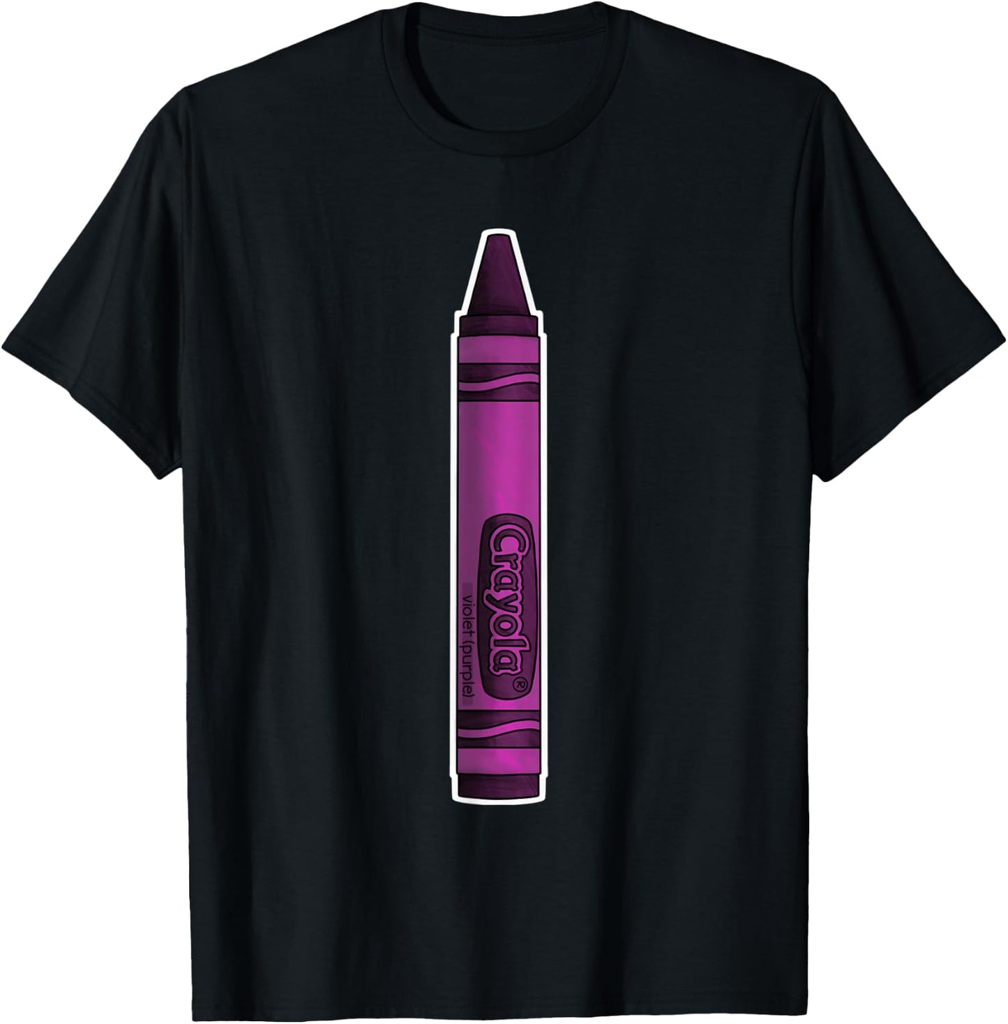 Elywick. Purple Crayon - -Adults, Purple, Small, Short Sleeve, Classic Fit T-Shirt - T-Shirt | Black