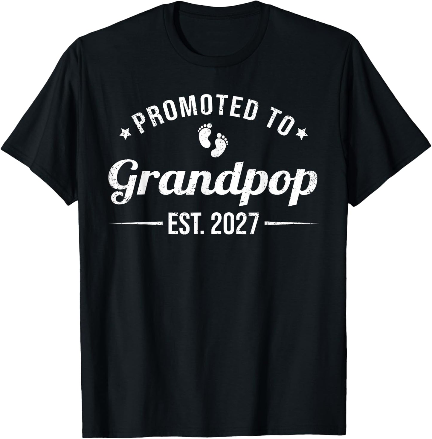 Promoted to Grandpop EST. 2027 Funny Soon to Be Grandpop T-Shirt - T-Shirt | Black