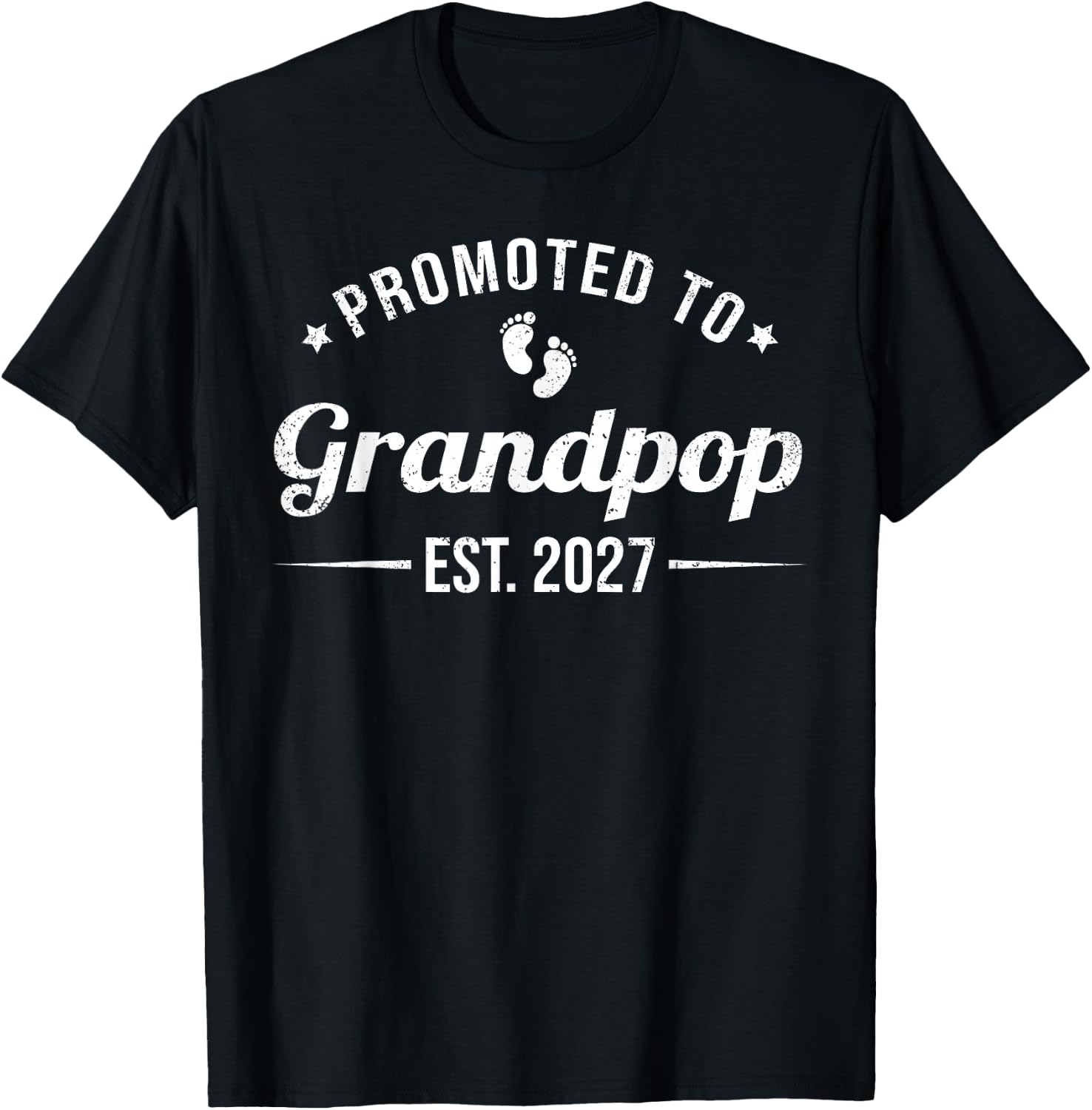 Promoted to Grandpop EST. 2027 Funny Soon to Be Grandpop T-Shirt - T-Shirt | Black