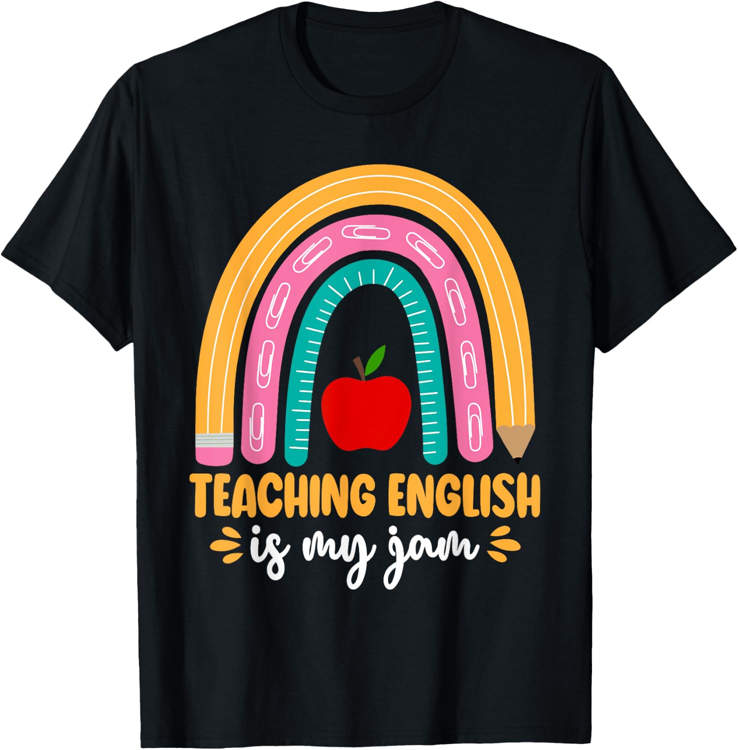 Grammar Police English Teacher Teaching English Is My Jam Men Women Kids T-Shirt - T-Shirt | Black