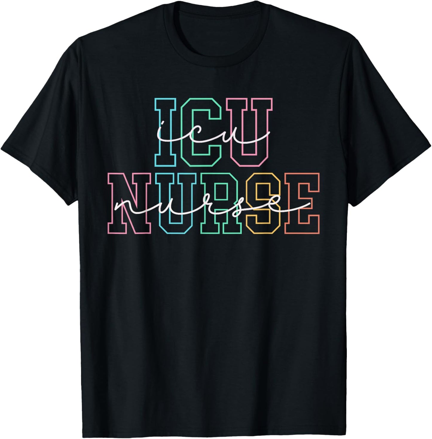 Icu Nurse Icu Nursing Icu Critical Care Men Women ICU Nurse T-Shirt - T-Shirt | Black