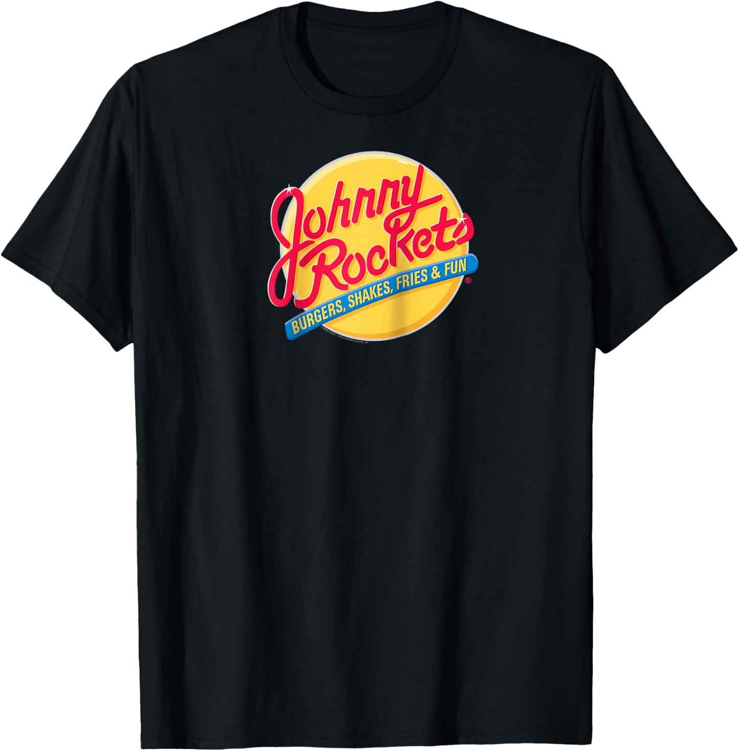 Johnny Rockets Vintage Logo Fast Food Raglan Baseball T-Shirt - T-Shirt | Black