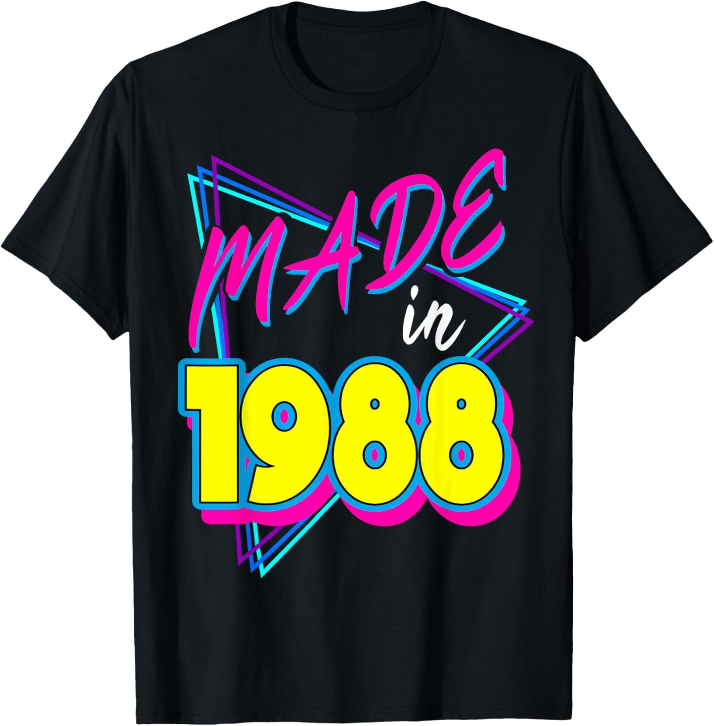 Made in 1988 33rd Birthday Retro 33 Years Old 80s Vintage T-Shirt - T-Shirt | Black