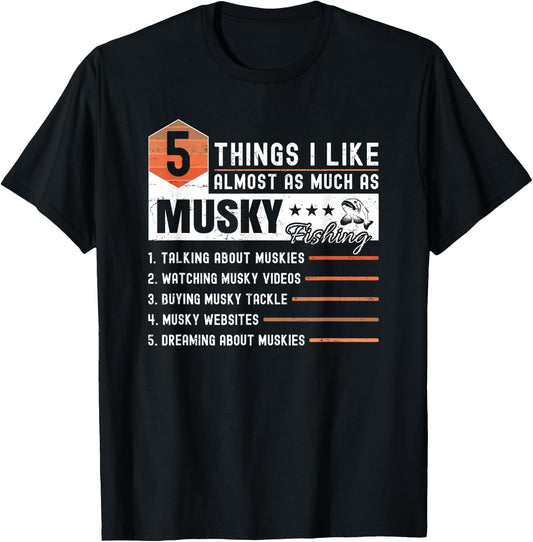 Musky Fishing Accessories Muskie Art Quotes Muskellunge T-Shirt - T-Shirt | Black