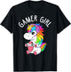Gamer Girl Gaming Unicorn Cute Video Game Gift Women Girls T-Shirt - T-Shirt | Black