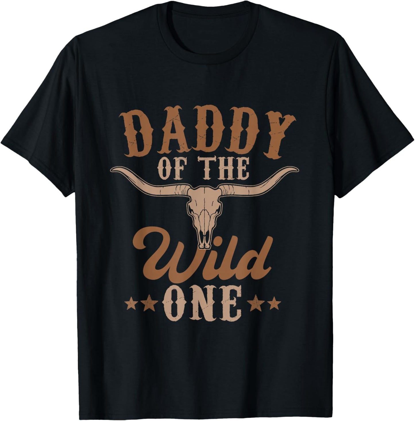 Daddy Of The Wild One Cowboy Western Rodeo Party Matching T-Shirt - T-Shirt | Black