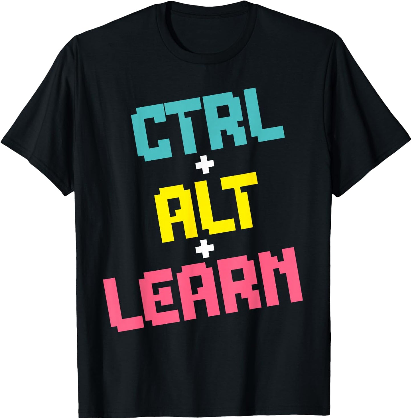 Computer Teacher Back To School Kids Ctrl + Alt + Learn T-Shirt - T-Shirt | Black