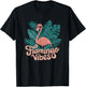 Flamingo Vibes Design T-Shirt - T-Shirt | Black