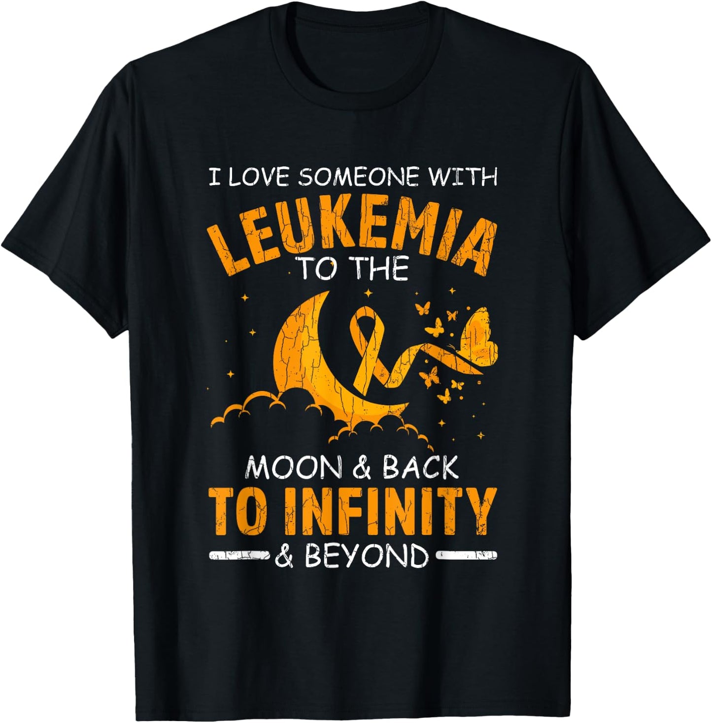I Love Someone With Leukemia Happy Awareness Ribbon Graphic T-Shirt - T-Shirt | Black