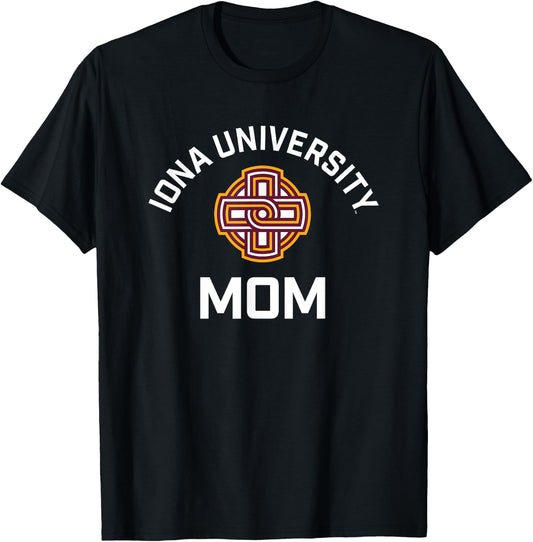 Iona University Gaels Arched Mom T-Shirt - T-Shirt | Black