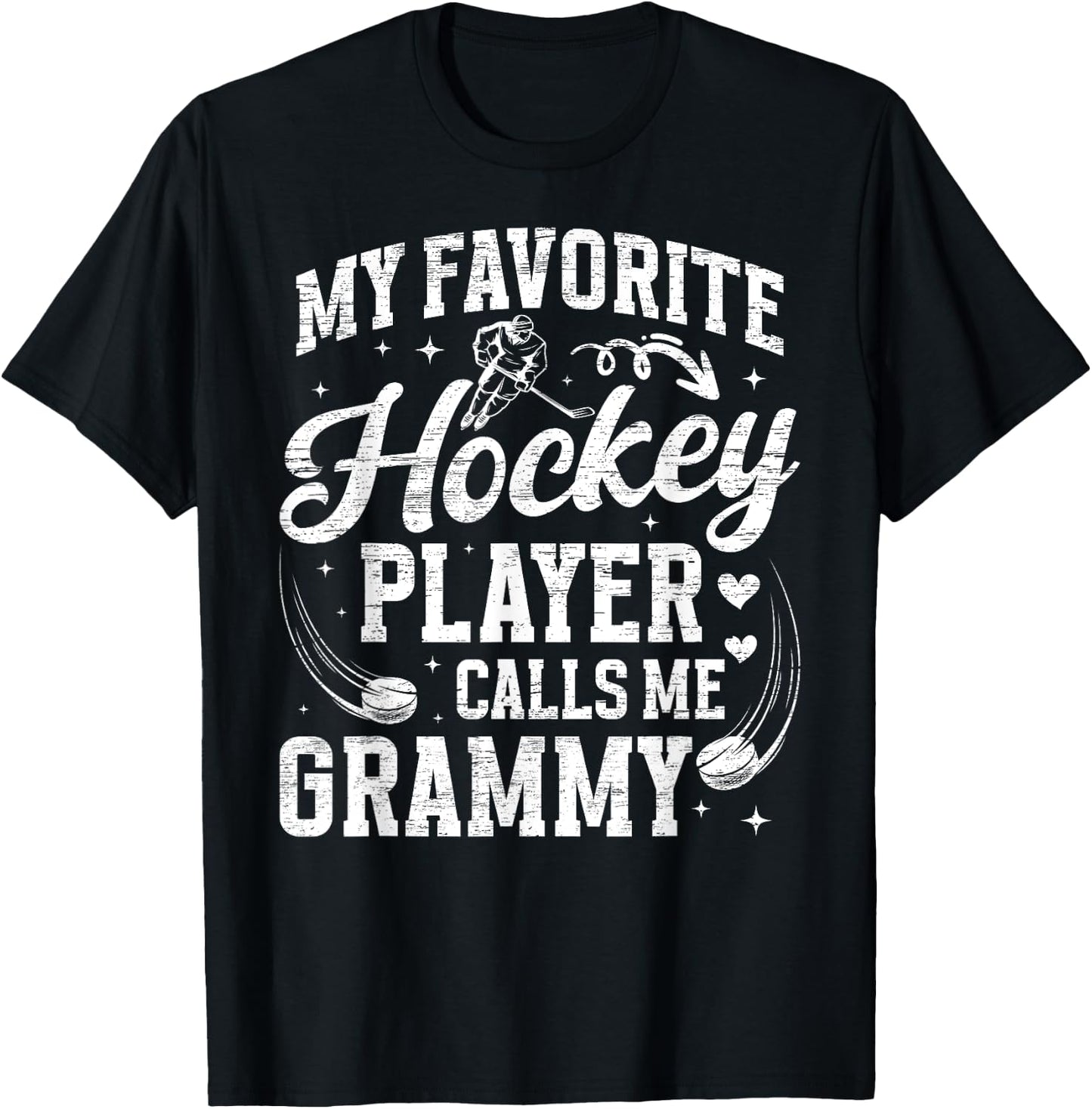 Hockey Grammy Grandma Proud Grammy Of A Hockey Player T-Shirt - T-Shirt | Black
