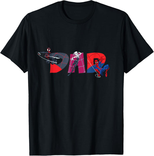 Marvel Spider-Man Trio Dad Father's Day Family Trip Birthday T-Shirt - T-Shirt | Black