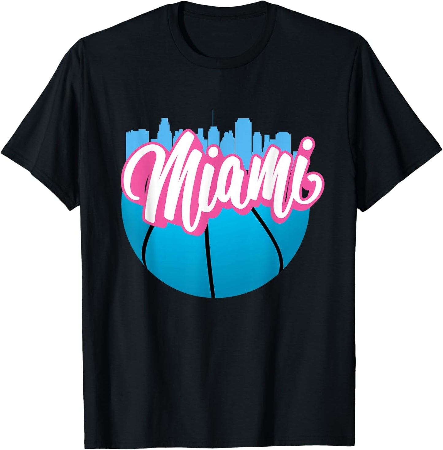 Vintage Miami Florida Cityscape Retro Miami T-Shirt - T-Shirt | Black