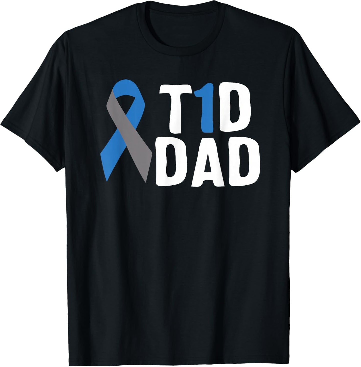 T1D Dad Diabetes Awareness Type 1 Insulin Pancreas T-Shirt - T-Shirt | Black