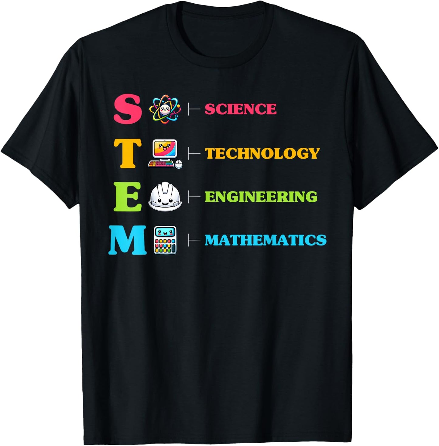 STEM Science Technology Engineering Math Geek Nerd T-Shirt - T-Shirt | Black