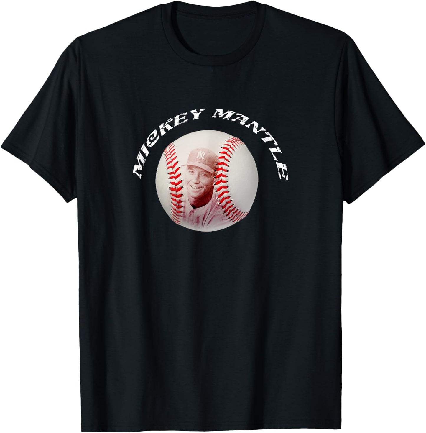 Mickey Mantle_Baseball_002 T-Shirt - T-Shirt | Black