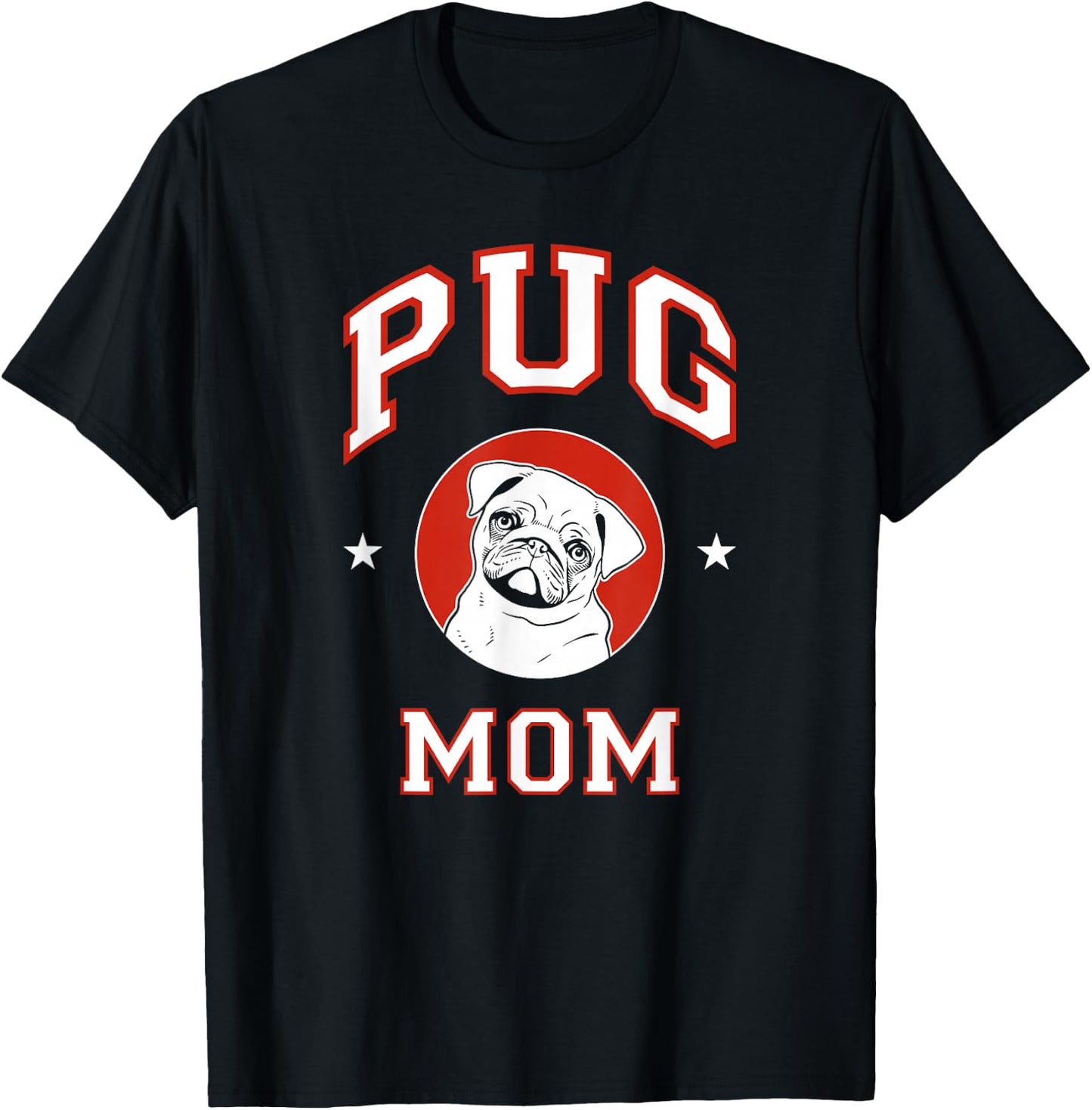 Pug Mom Dog Mother Women Girls Kids T-Shirt - T-Shirt | Black