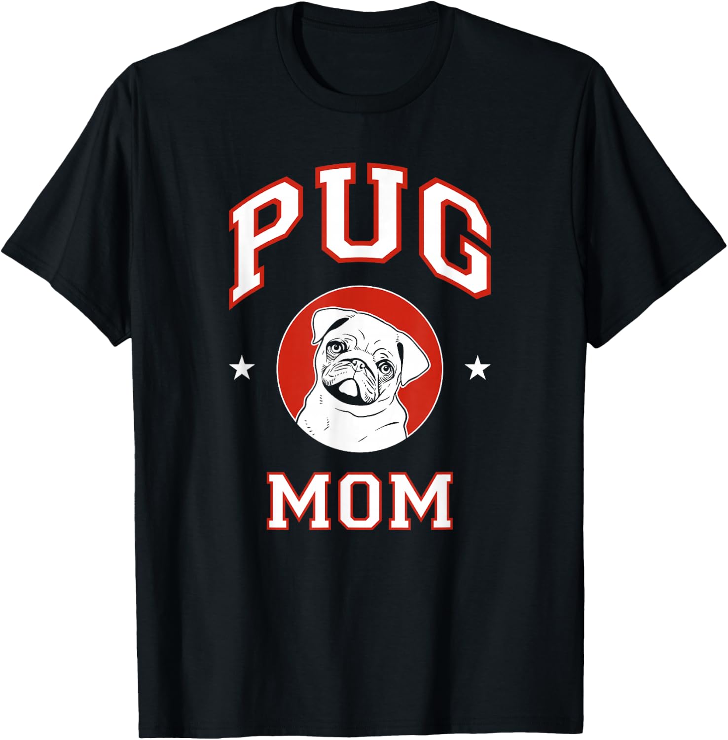 Pug Mom Dog Mother Women Girls Kids T-Shirt - T-Shirt | Black
