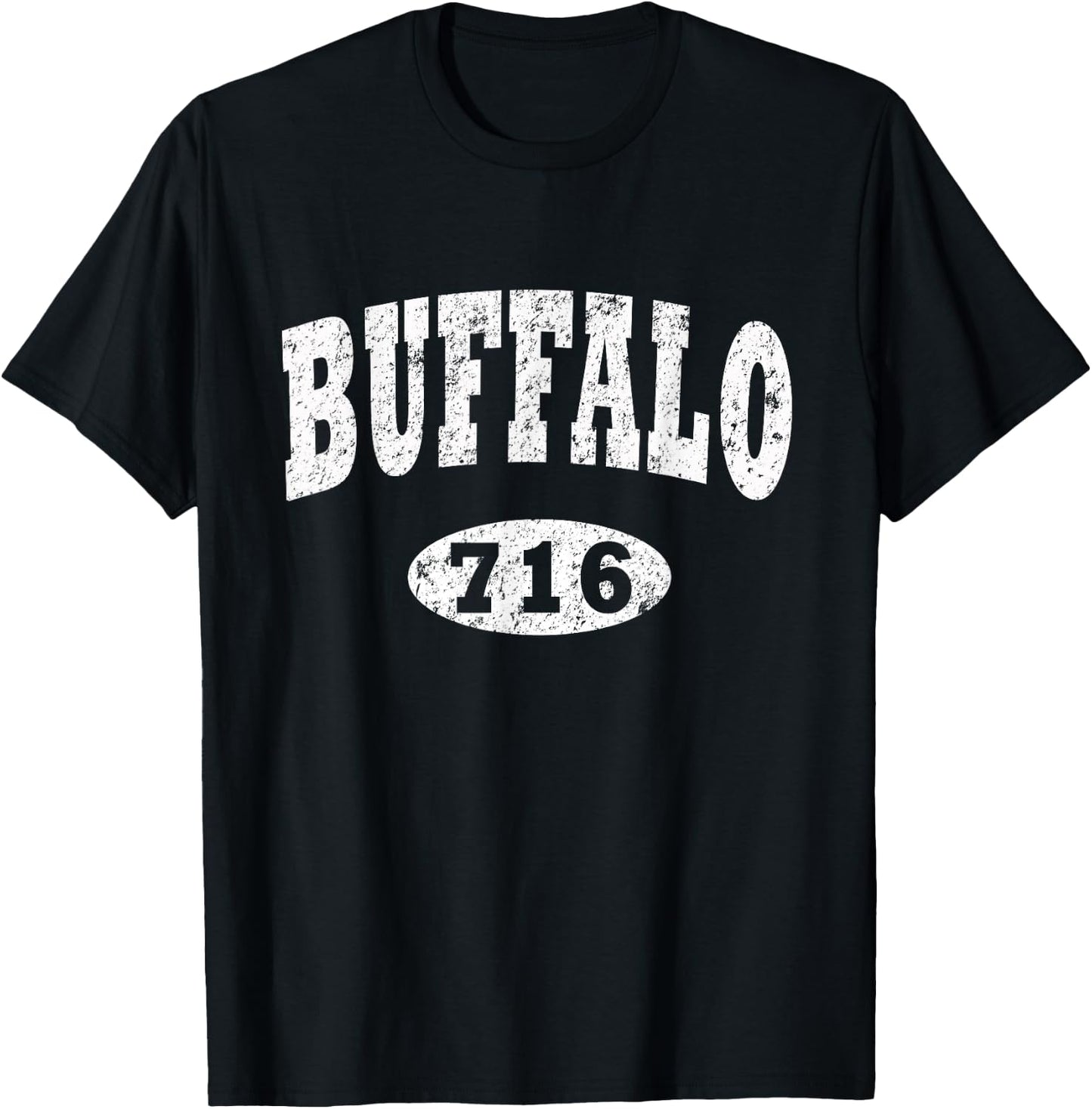Buffalo 716 Shirt. Vintage BFLO WNY Distressed B-Lo T-Shirt - T-Shirt | Black