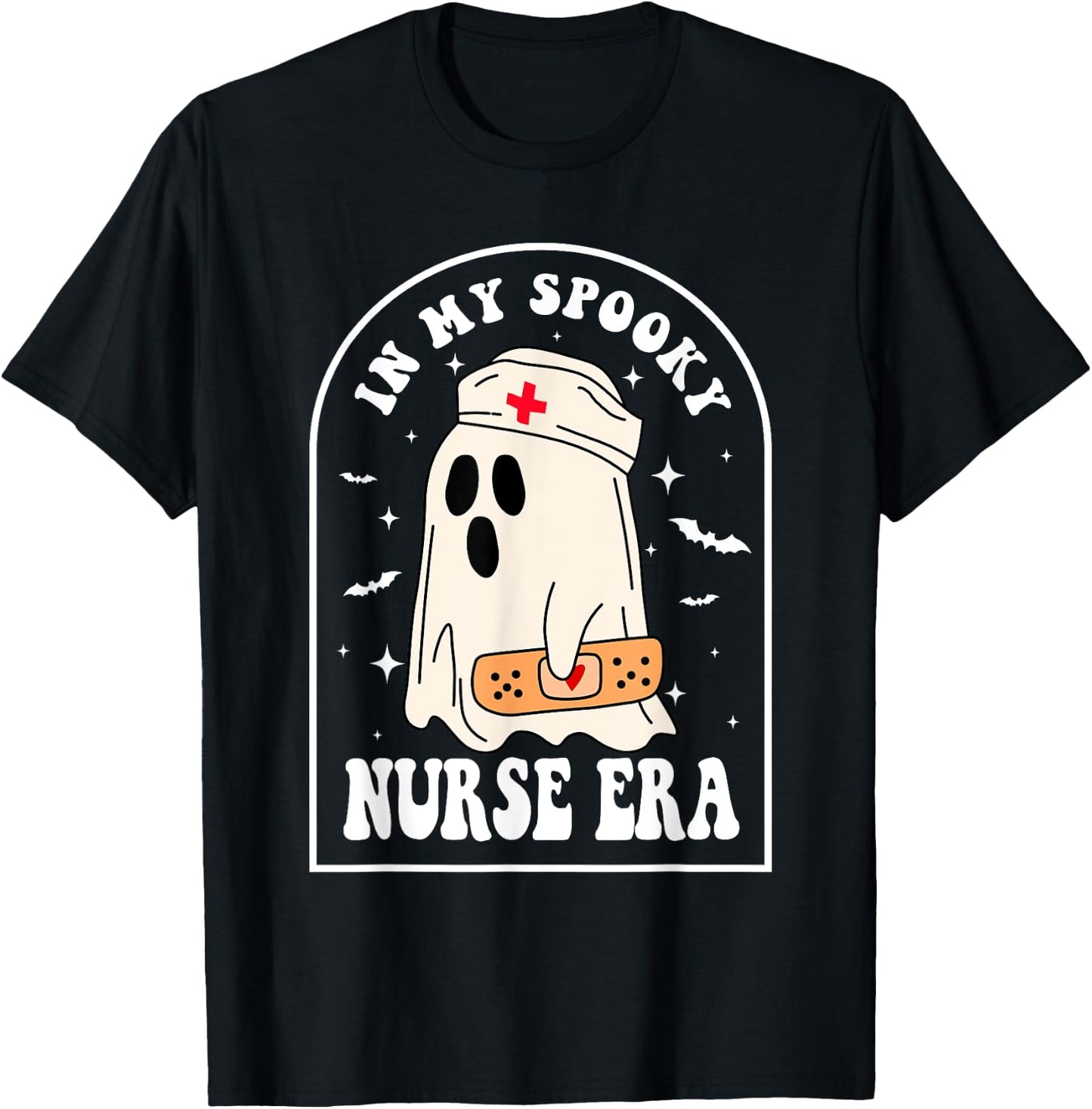 In My Spooky Nurse Era Ghost Vintage Halloween Outfits T-Shirt - T-Shirt | Black
