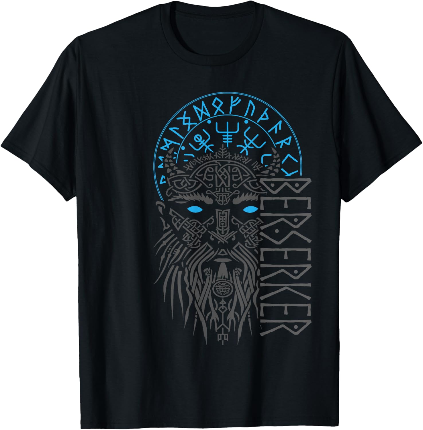Berserker & Viking Compass - Nordic Odin Design T-Shirt - T-Shirt | Black
