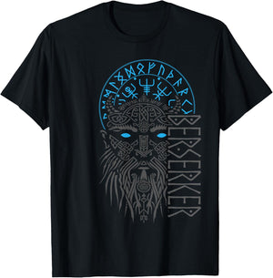 Berserker & Viking Compass - Nordic Odin Design T-Shirt - T-Shirt | Black