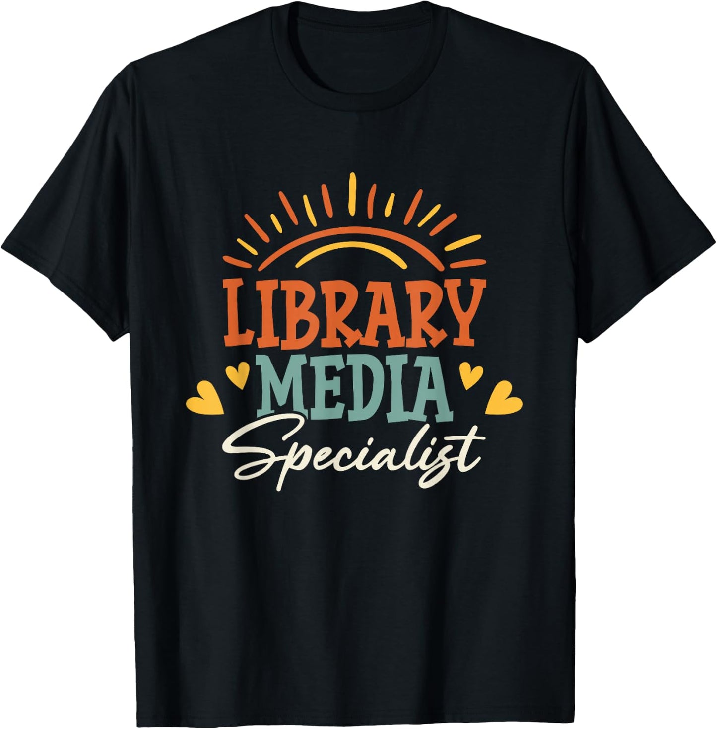 School Library Media Specialist, Librarian Media Specialist T-Shirt - T-Shirt | Black