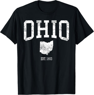 Ohio Vintage Sports Design OH T-Shirt - T-Shirt | Black