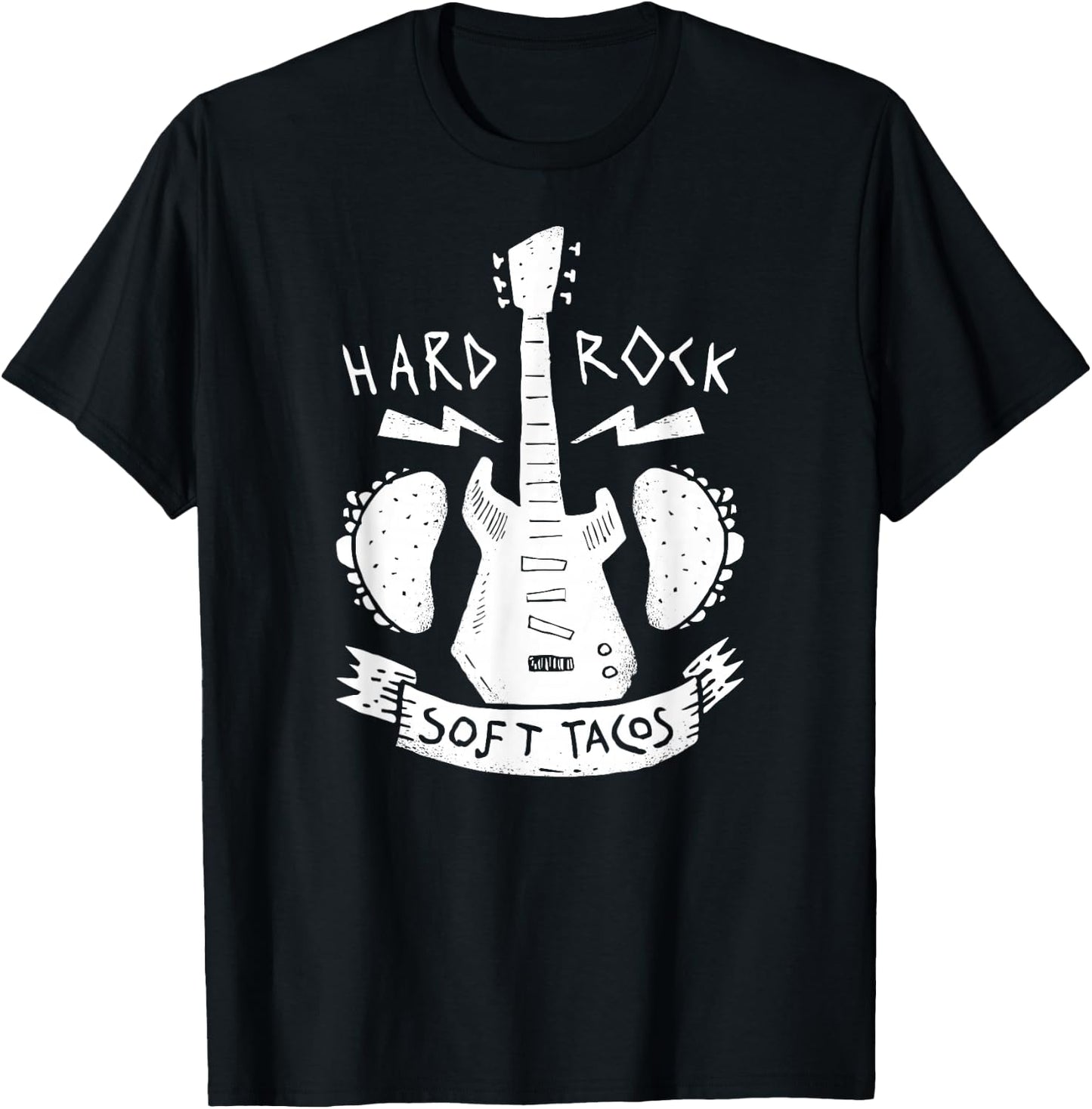 Rock & Roll Music Guitar Hard Rock Mexican Food Soft Tacos T-Shirt - T-Shirt | Black
