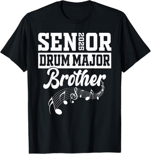 Senior 2025 Drum Major brother Marching Band Class of 2025 T-Shirt - T-Shirt | Black
