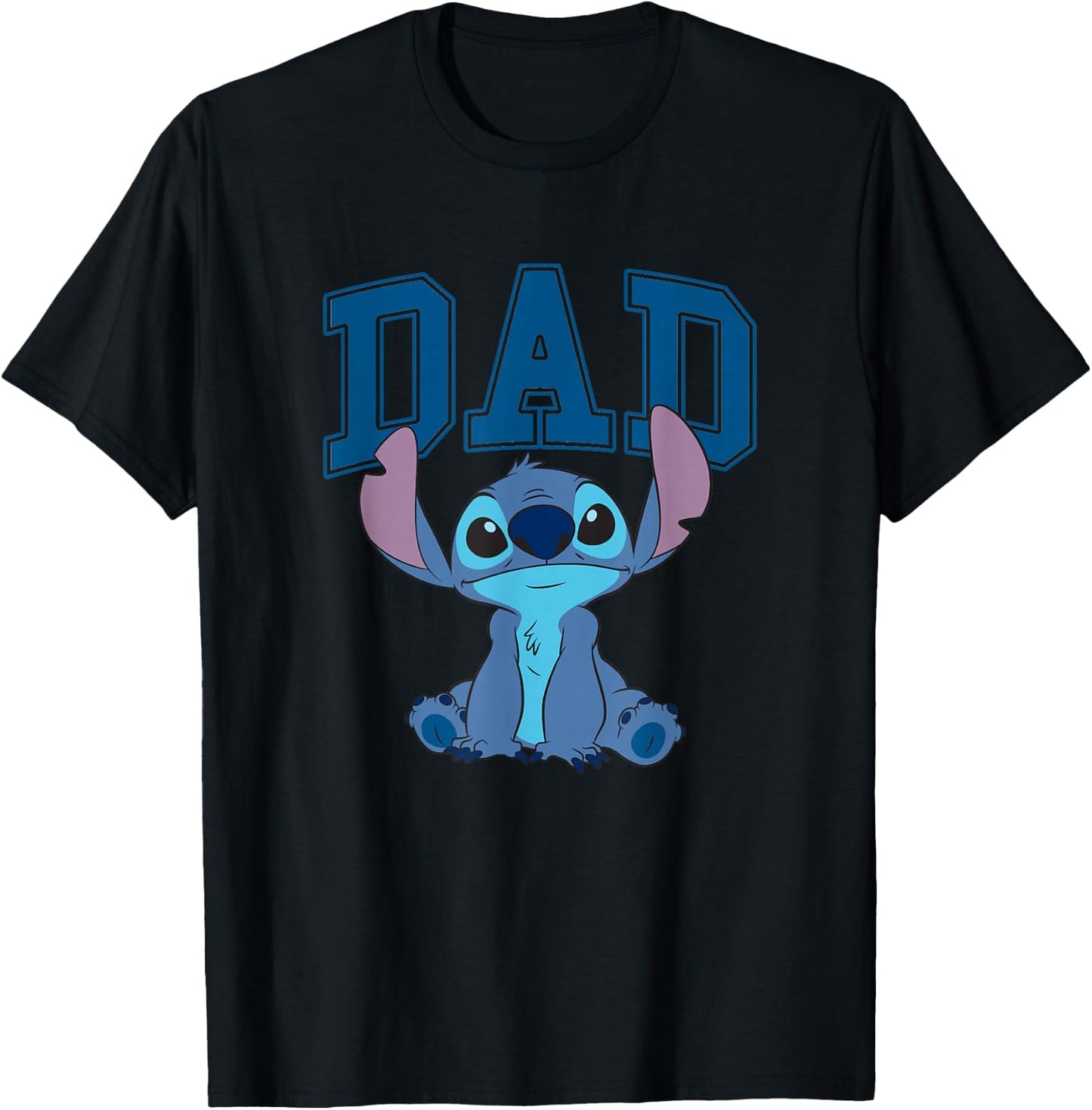 Disney Lilo & Stitch Vintage Dad Cool Stitch Collegiate Logo T-Shirt - T-Shirt | Black