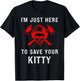 Firefighter Shirt Funny Save Your Kitty Gag Fireman T-Shirt - T-Shirt | Black