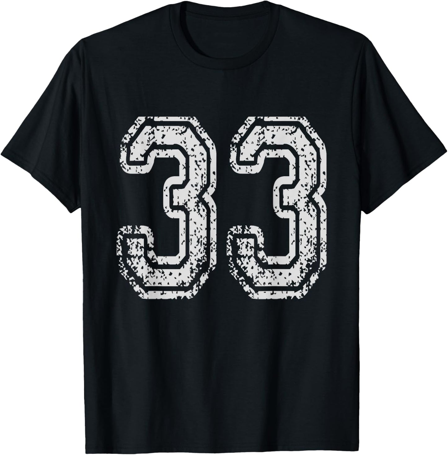 Team Jersey Uniforms Number 33 School Sports 33rd Birthday T-Shirt - T-Shirt | Black