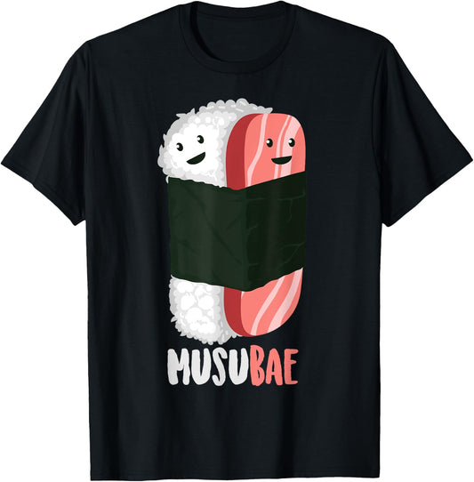 Cute Musubae | Funny Musubi Bae Hawaiian Food Fan Eater Gift T-Shirt - T-Shirt | Black