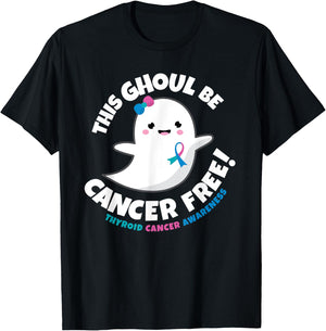 Thyroid Cancer Free Survivor Halloween Cute Ghost Girl Gift T-Shirt - T-Shirt | Black