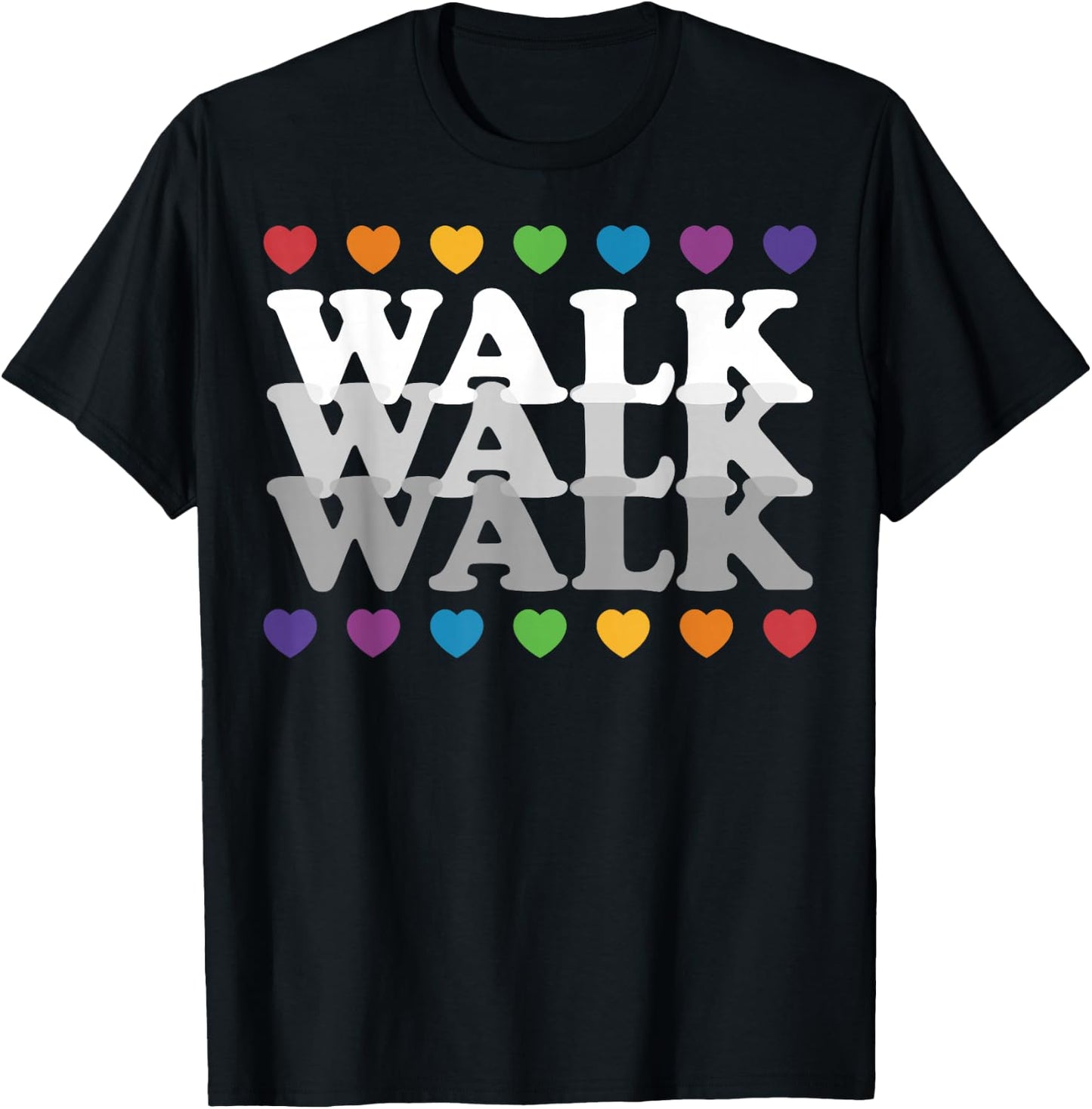 Heart Walk Indoor Walking Outdoor Walk At Home Pounds Off T-Shirt - T-Shirt | Black