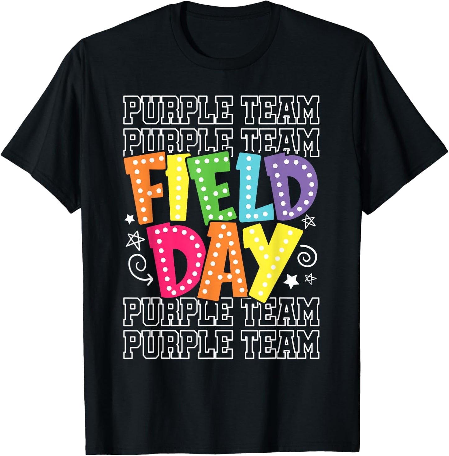 Field Day Purple Team Color War Camp Team Game Competition T-Shirt - T-Shirt | Black