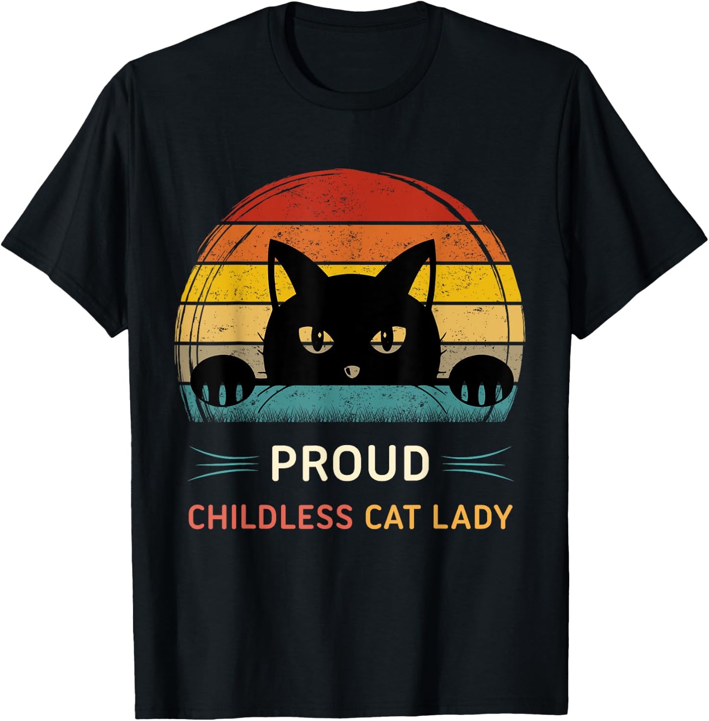 This Proud Childless Cat Lady Is Voting for Kamala T-Shirt - T-Shirt | Black