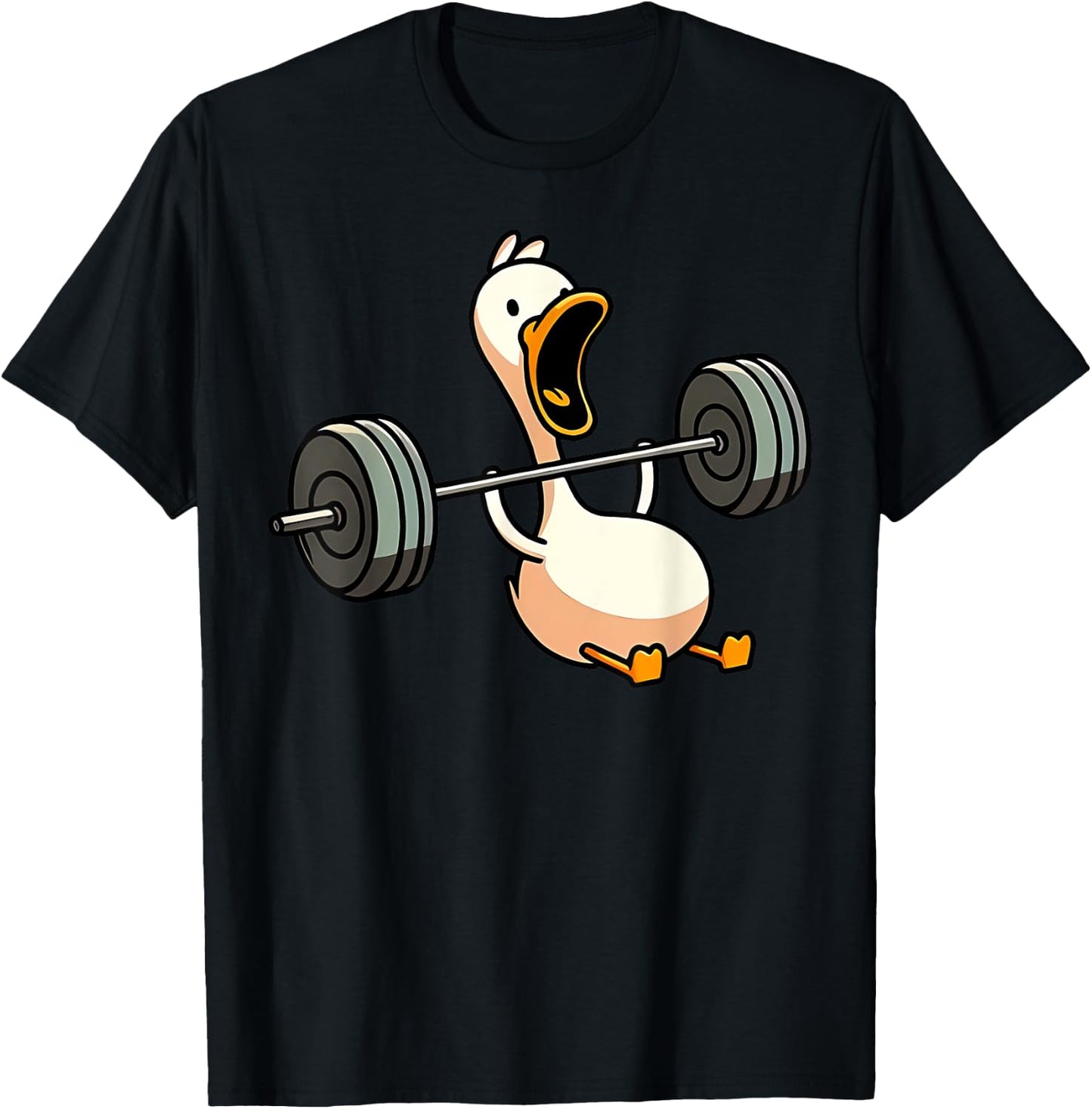 Funny Duck Deadlift Weight Lifting Bodybuilder Gym Workout , Small, Black T-Shirt - T-Shirt | Black
