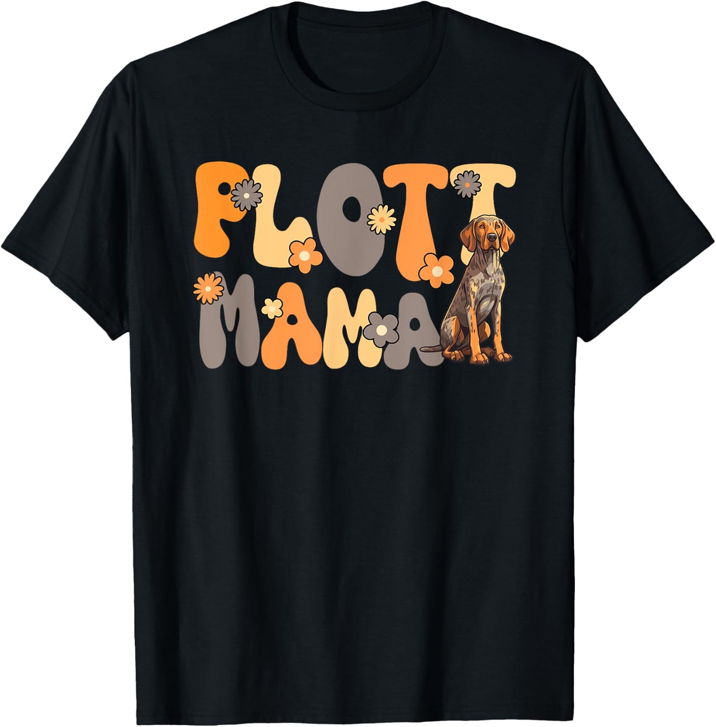 Plott Hound Groovy World's Best Plott Mama T-Shirt - T-Shirt | Black