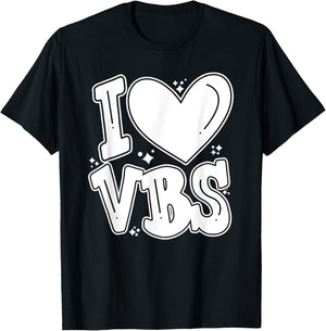 I Love VBS 2024 Vacation Bible School Christian Summer Camp Women Kids T-Shirt - T-Shirt | Black