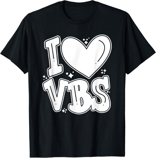 I Love VBS 2024 Vacation Bible School Christian Summer Camp Women Kids T-Shirt - T-Shirt | Black
