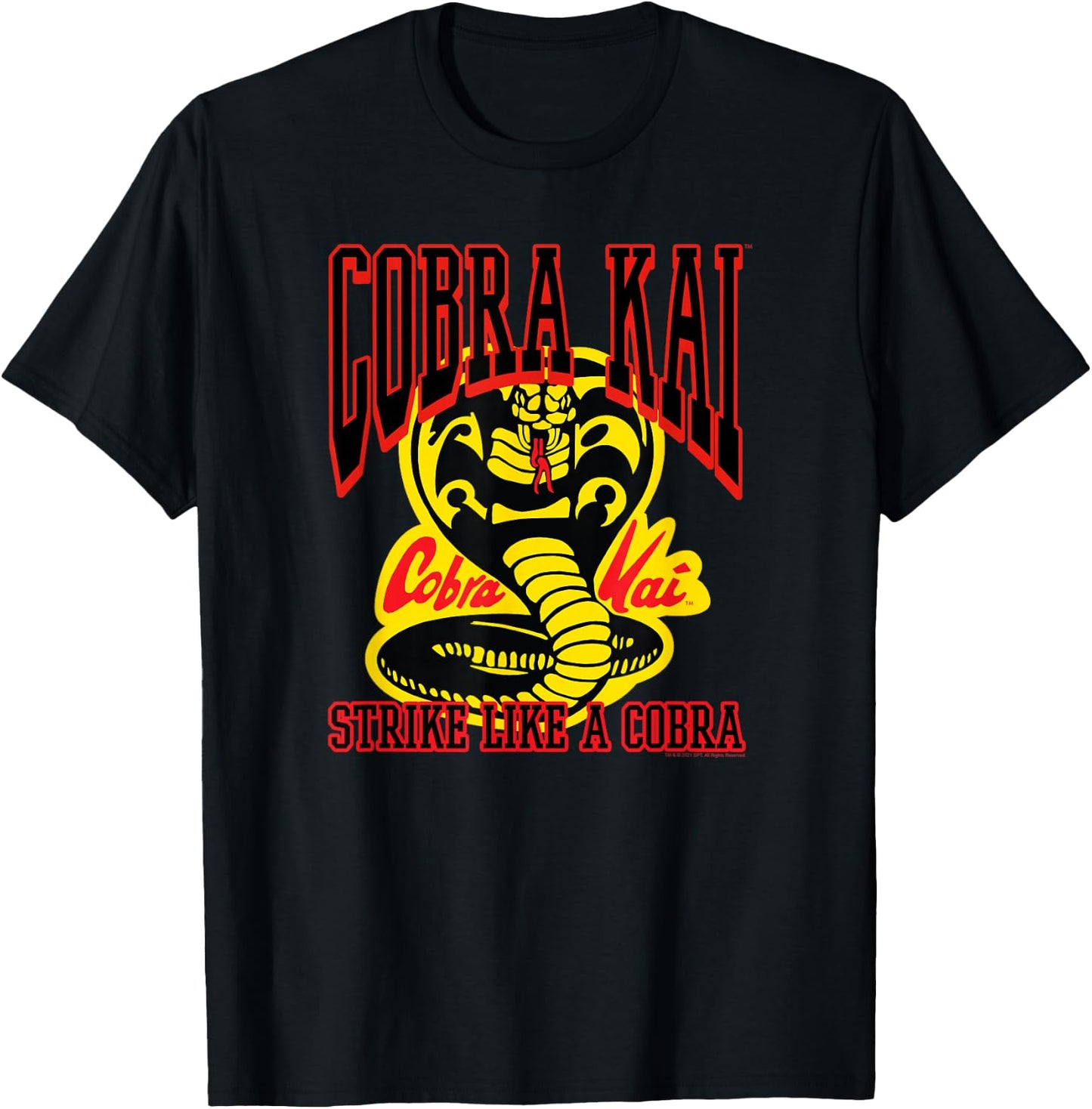Cobra Kai Athletic Strike Like a Cobra Logo TV Show T-Shirt - T-Shirt | Black