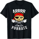 Arrrr I'm A Purrate - Cat Buccaneer Freebooter T-Shirt - T-Shirt | Black