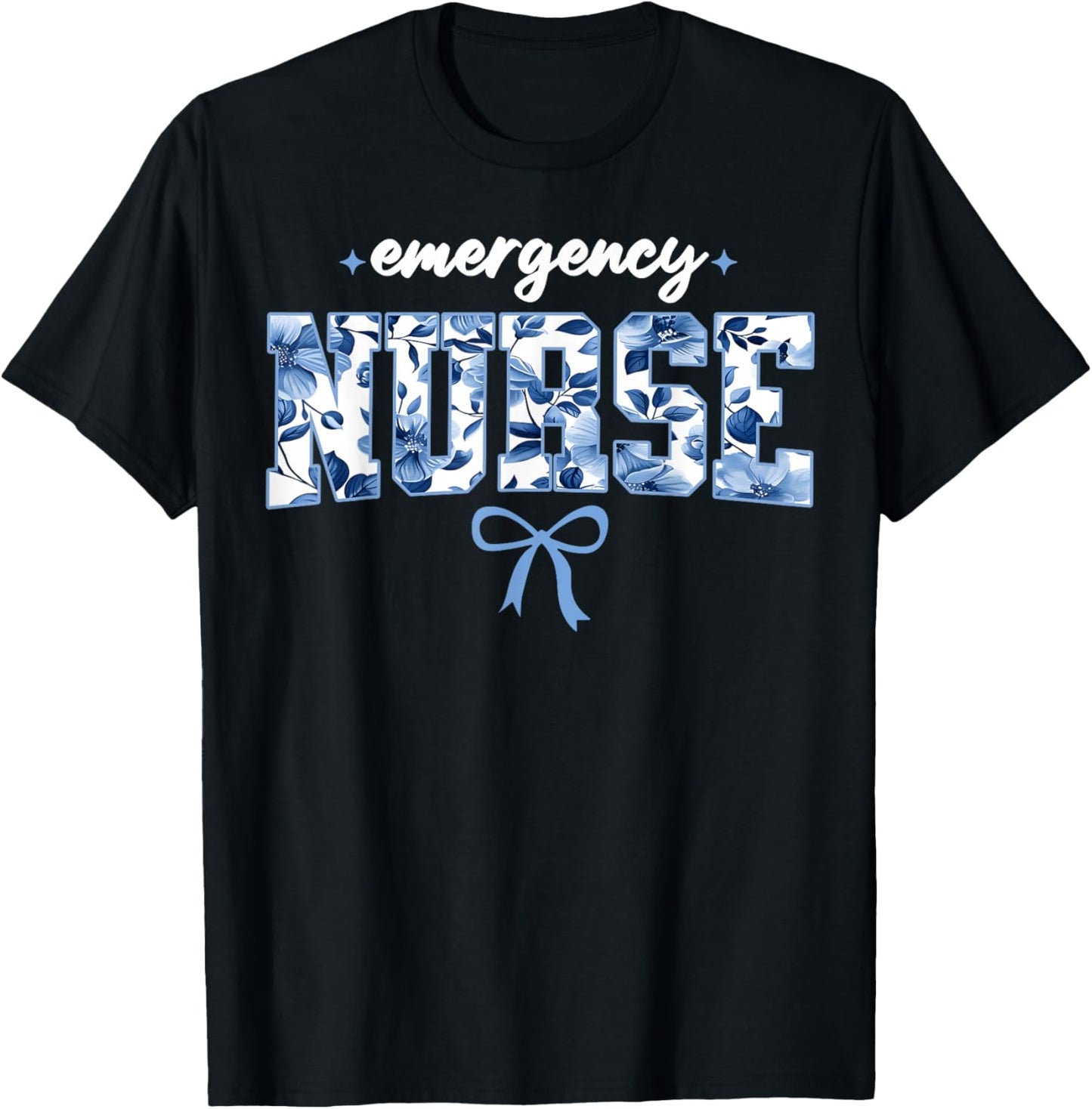 Emergency Department Nurse Er Nurse Room Tech Women Floral T-Shirt - T-Shirt | Black