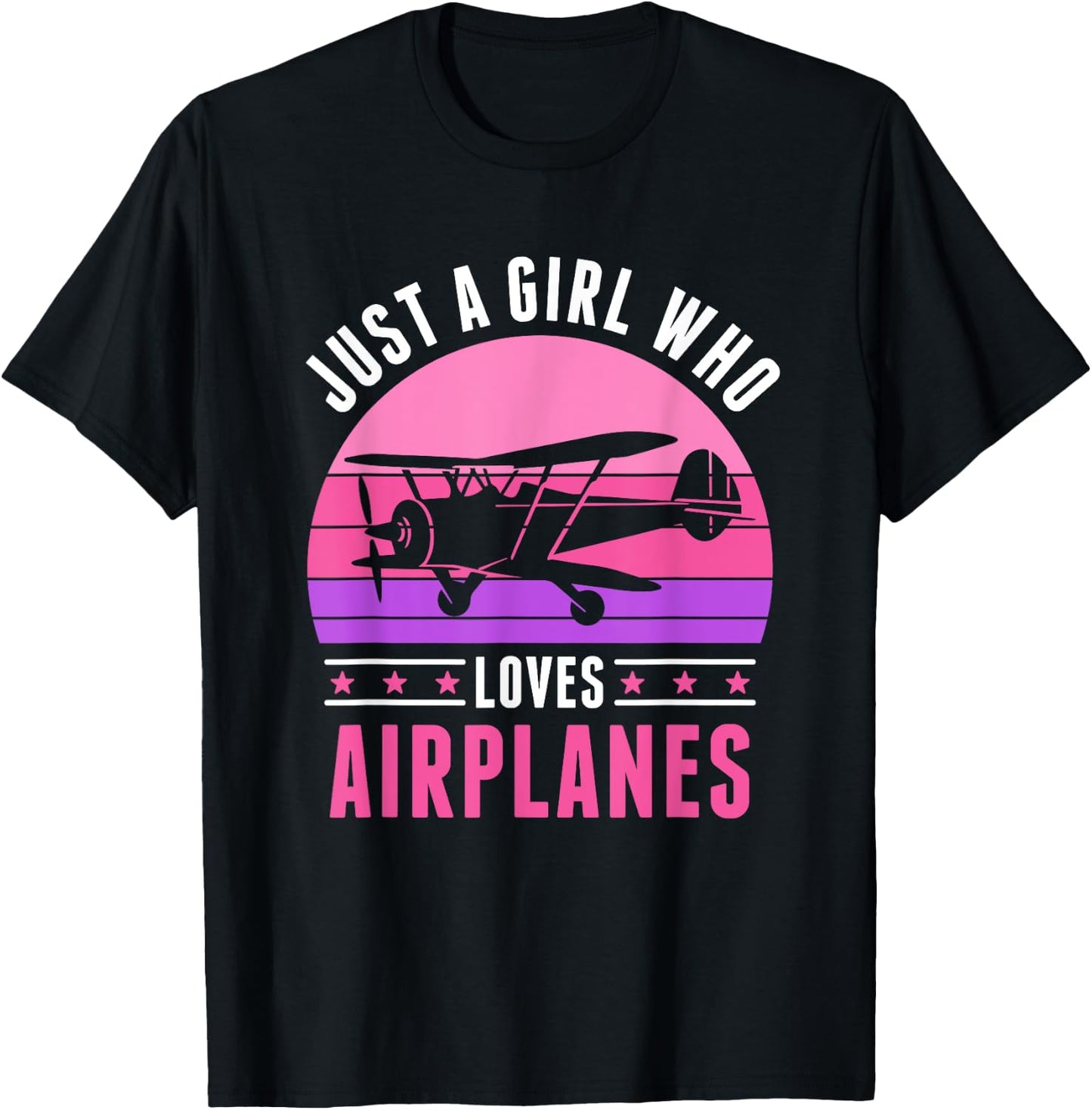 Just a Girl who Loves Airplanes Women T-Shirt - T-Shirt | Black