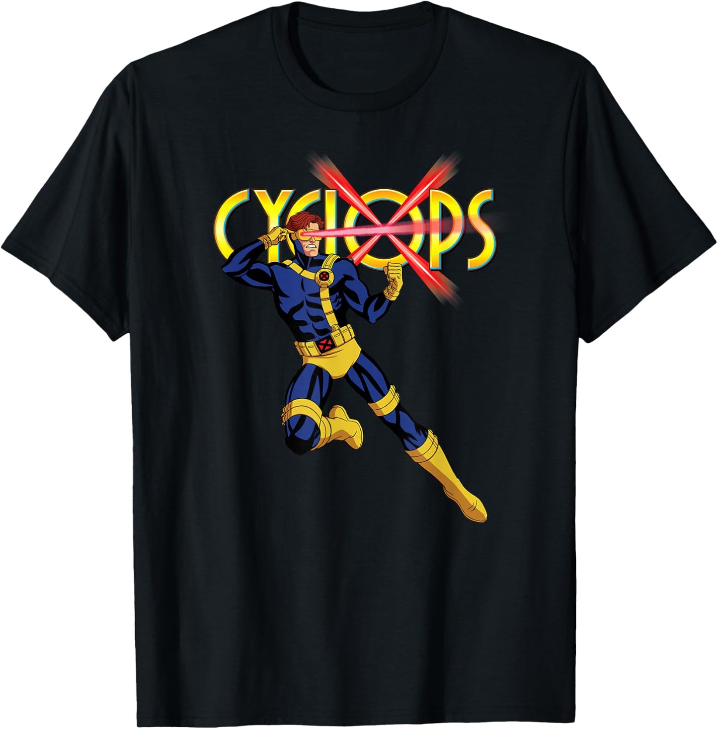 Marvel X-Men '97 Animated Series Cyclops and Logo 2-Sided T-Shirt - T-Shirt | Black