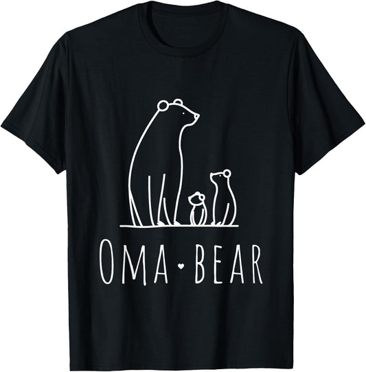 Cute Oma Bear for Grandma Women Mother's Day Christmas T-Shirt - T-Shirt | Black