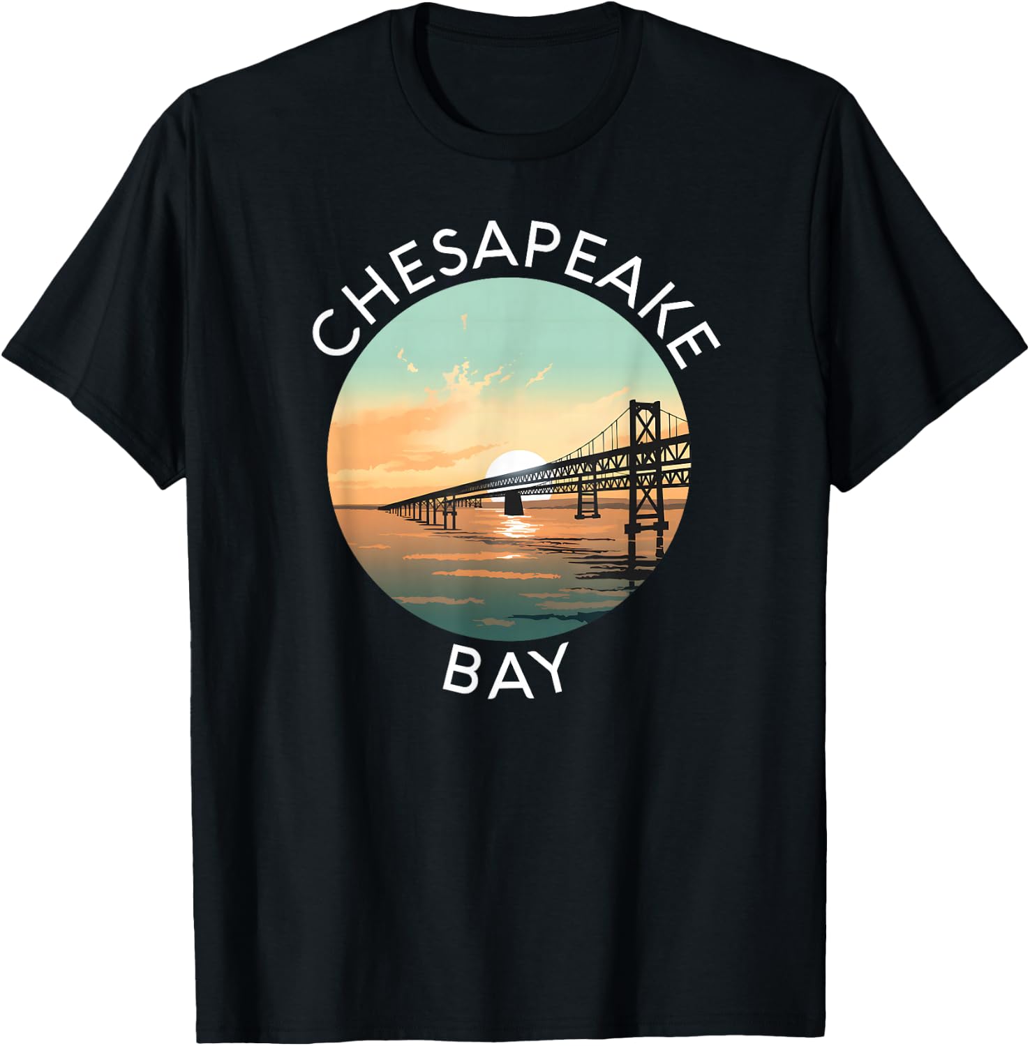 Chesapeake Bay Bridge Maryland Annapolis Kent Island Crab T-Shirt - T-Shirt | Black