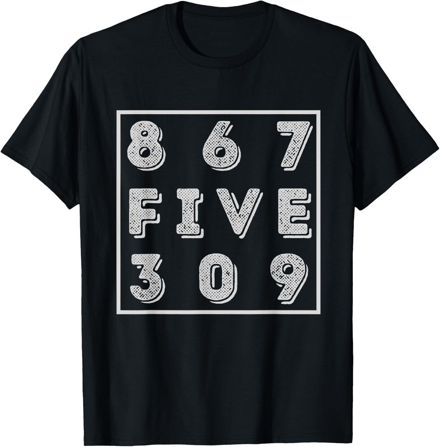 Classic Vintage Retro 867FIVE309 Shirt 8675309 T-Shirt - T-Shirt | Black
